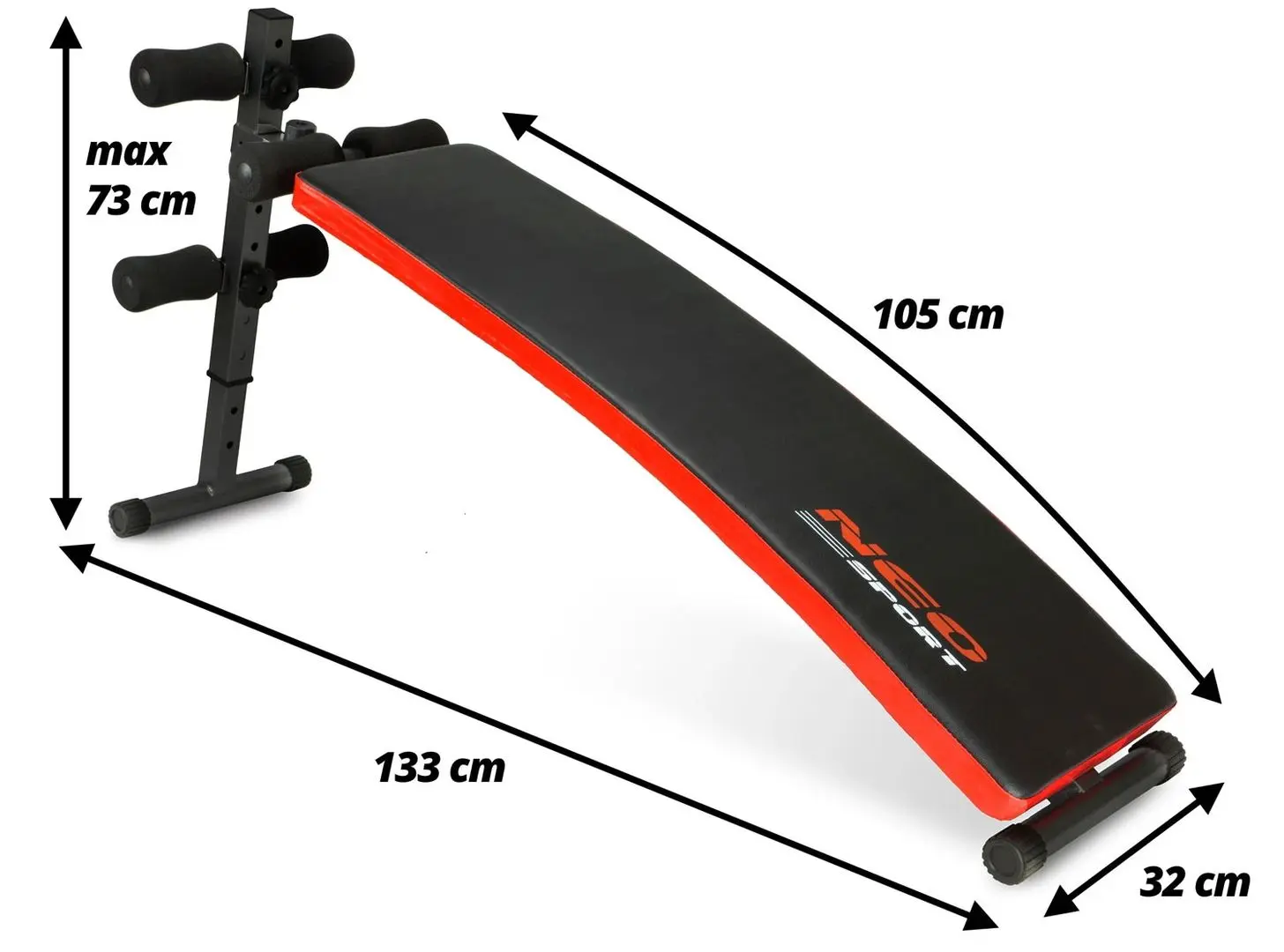 Banca pentru abdomen inclinata Neo-Sport NS-09 (Black/Red)