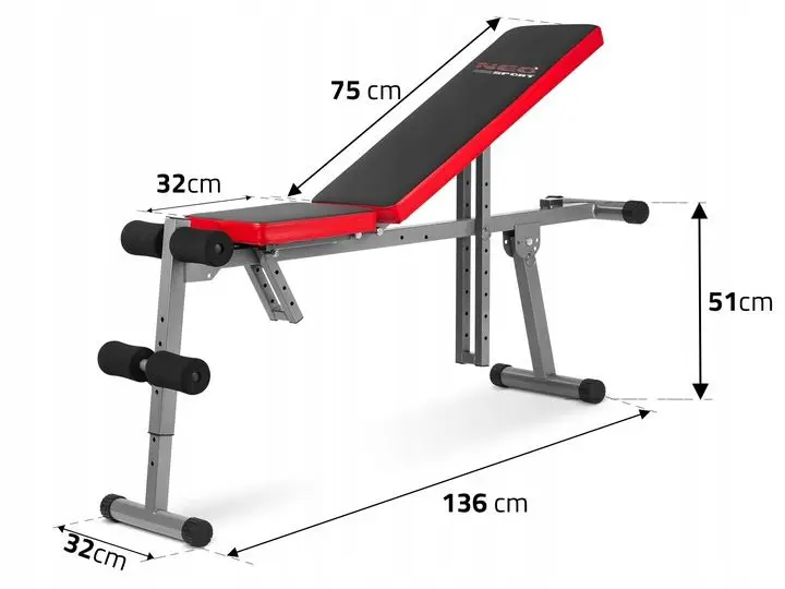 Скамья для пресса Neo-Sport NS-212 (Black/Red) - 7