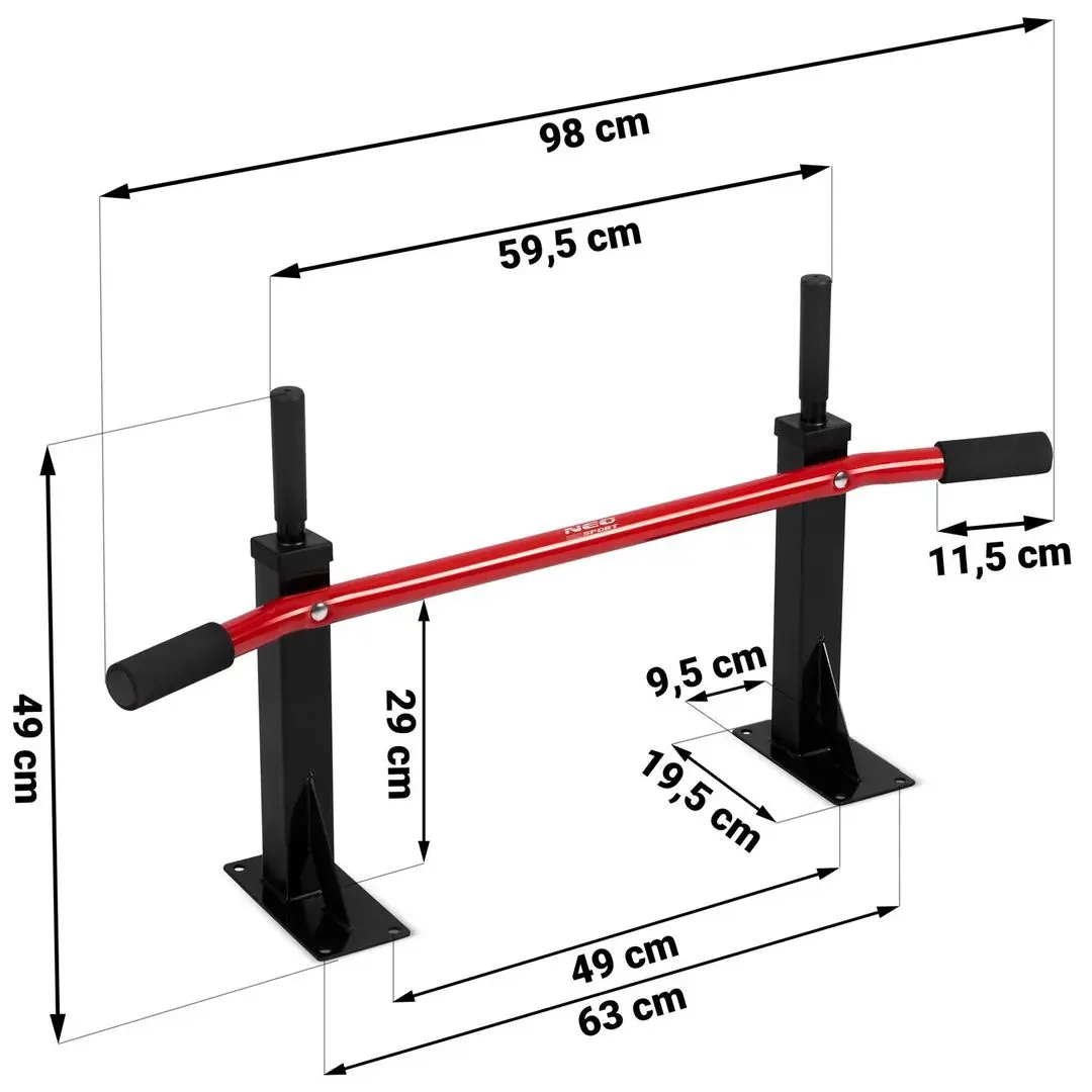 Bara tractiuni pentru perete Neo-Sport NS-315 (Black/Red)