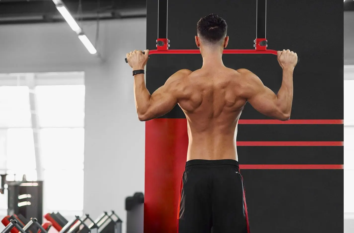 Bara tractiuni pentru tavan Neo-Sport NS-316 (Black/Red) - 4