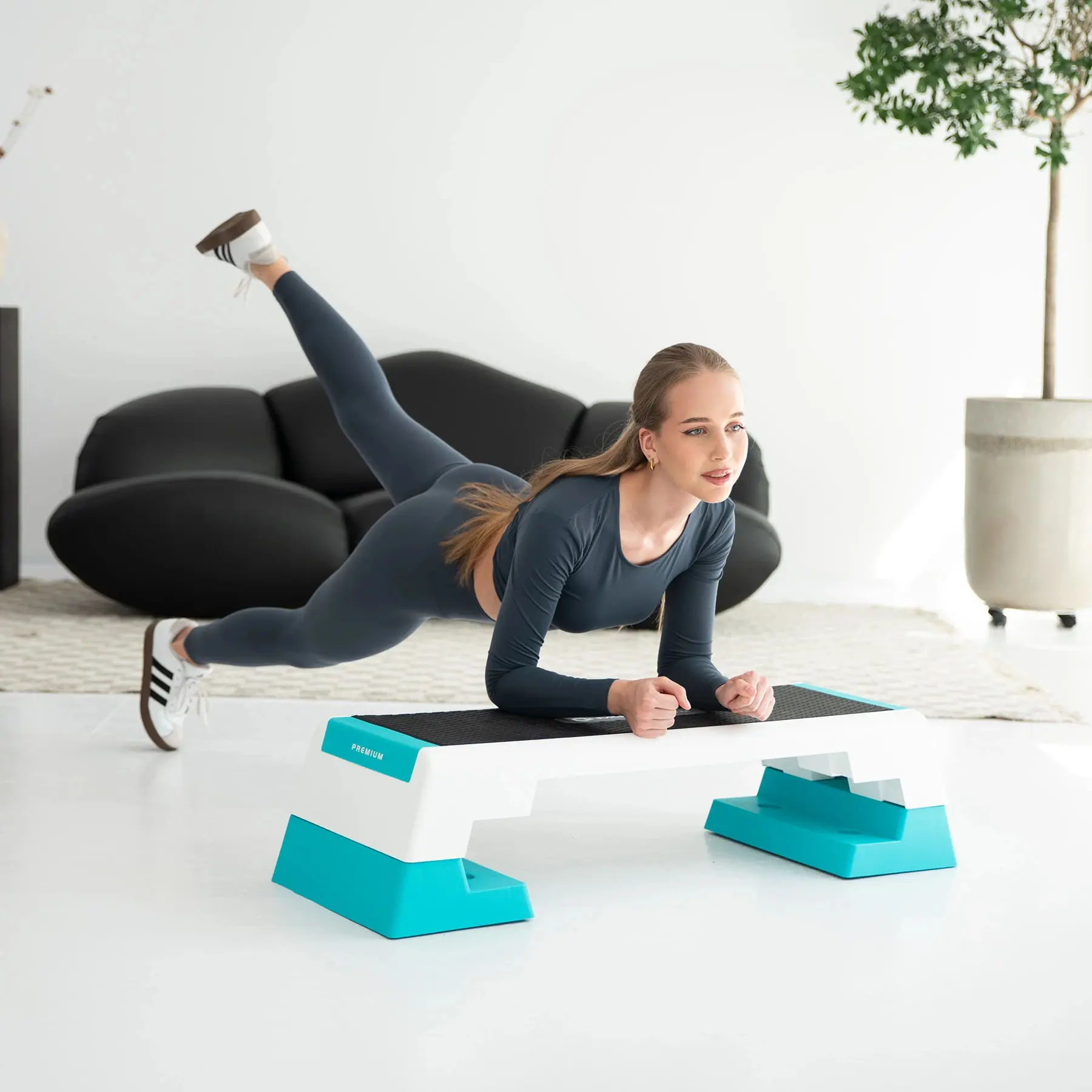 Step-platforma HMS Premium AS007 (White/Mint)