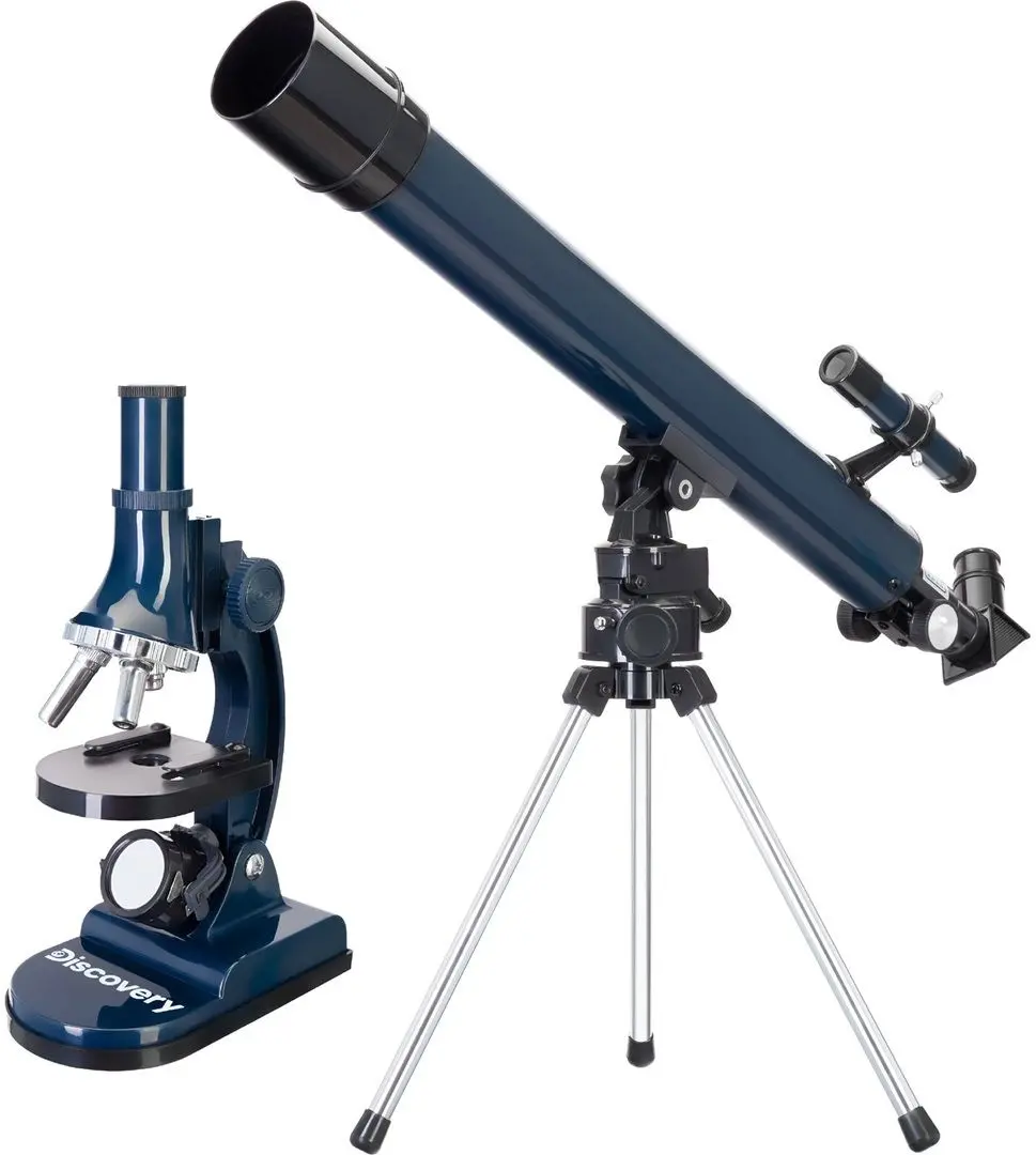 Set microscop cu telescop Levenhuk Discovery Scope 2 (Blue)