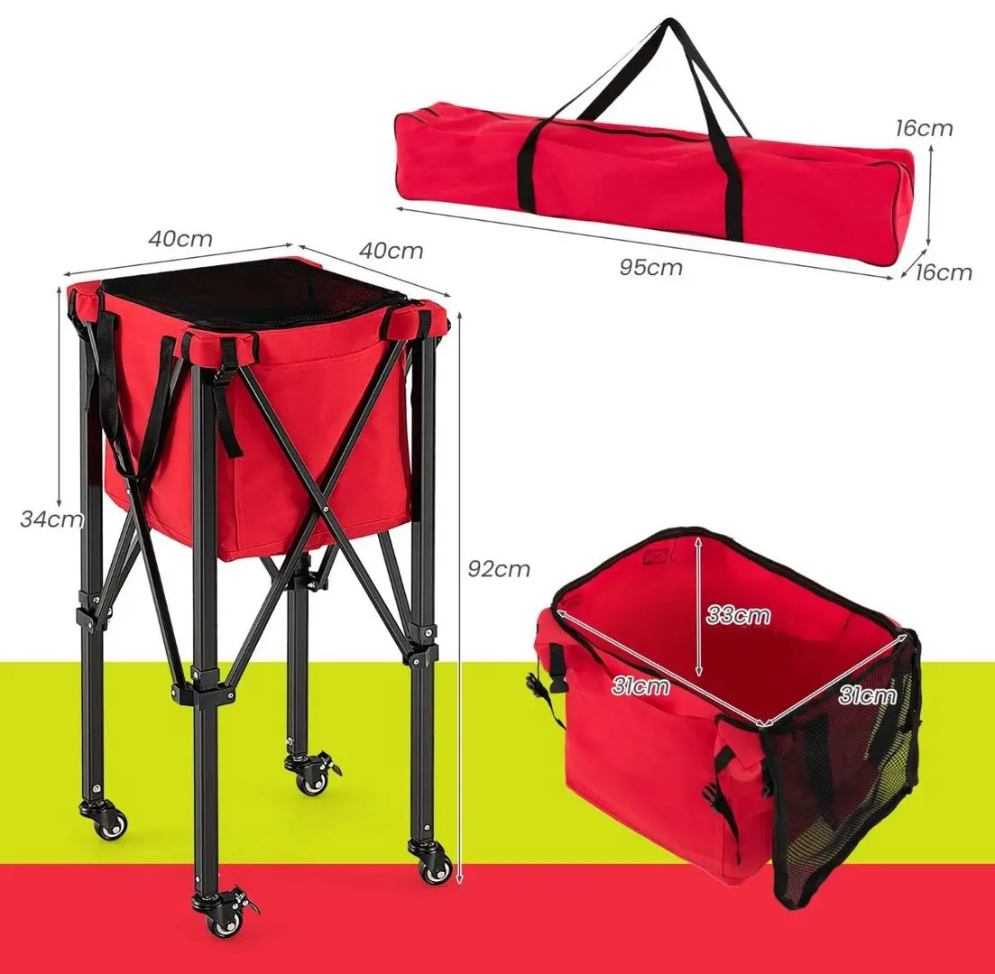 Cărucior pentru mingi de tenis Costway SP38003RE (Red)