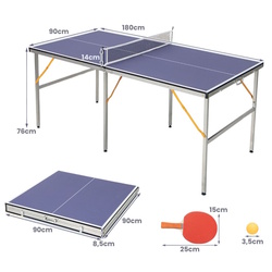 Теннисный стол Costway SP37877 (Blue) Thumb