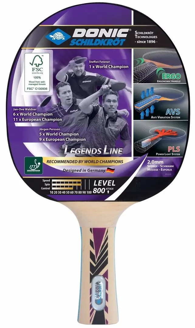 Set tenis de masa Donic-Schildkrot Legends Line 800 (Purple/Black)