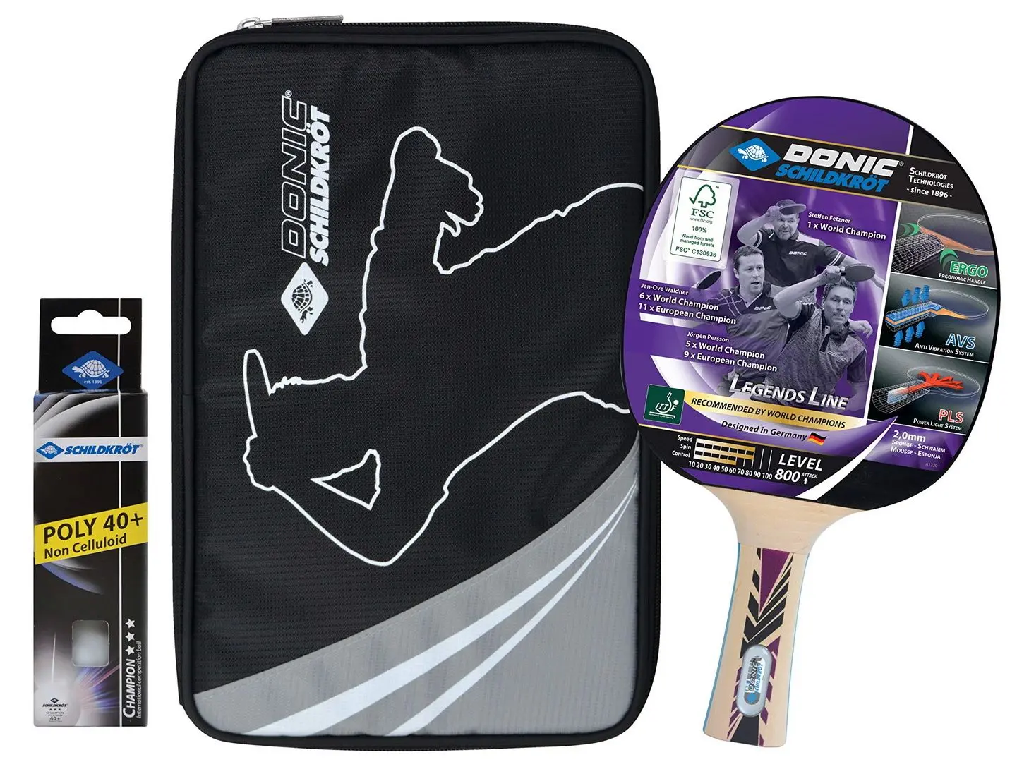 Set tenis de masa Donic-Schildkrot Legends Line 800 (Purple/Black)