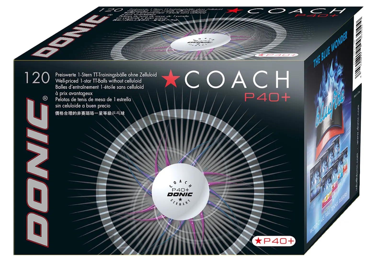 Set mingi pentru tenis de masa Donic Coach P40+ 1 Star (White)