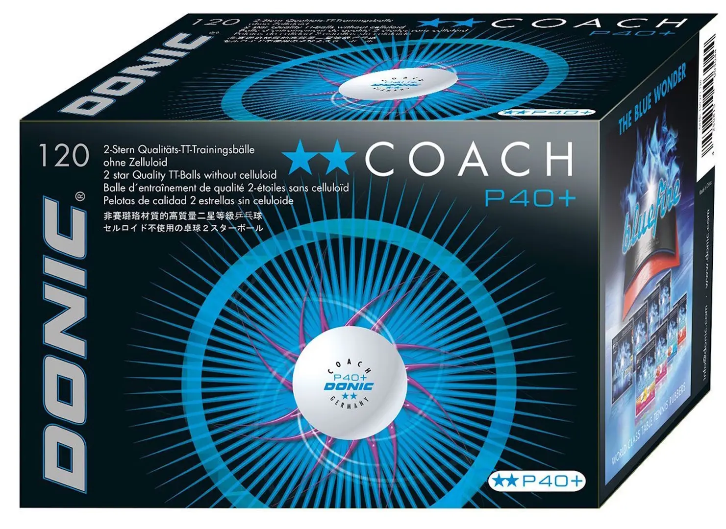 Set mingi pentru tenis de masa Donic Coach P40+ 2 Star (White)