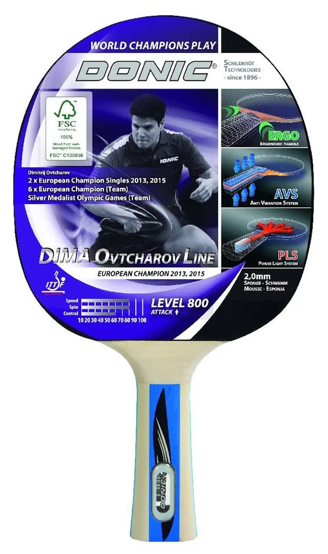 Paleta pentru tenis Donic Ovtcharov Level 800 (Black/Red)