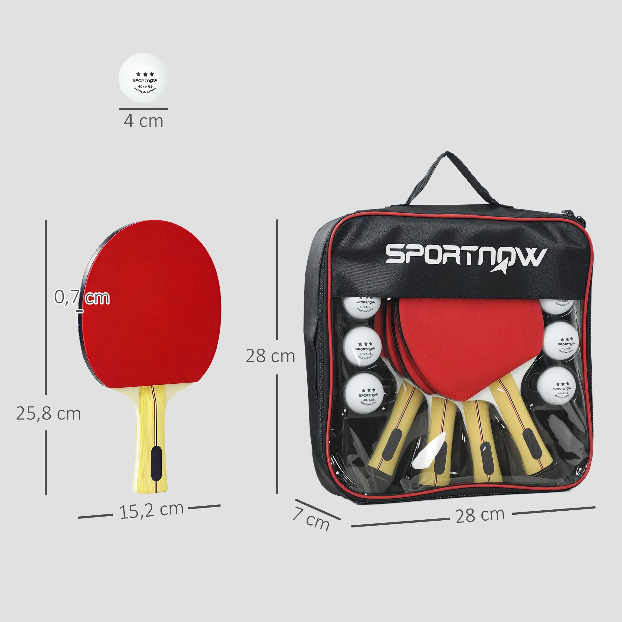 Набор для настольного тенниса SportNow A95-011V00WT (Red/Black) - 8