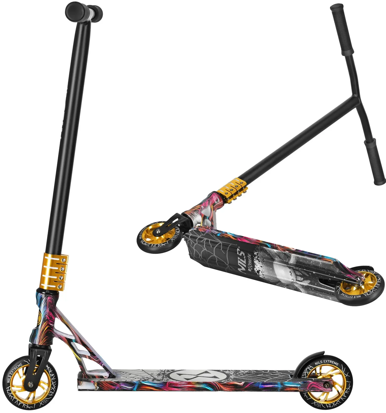 Самокат Nils Extreme HS221 Spider (Black/Gold) - 2