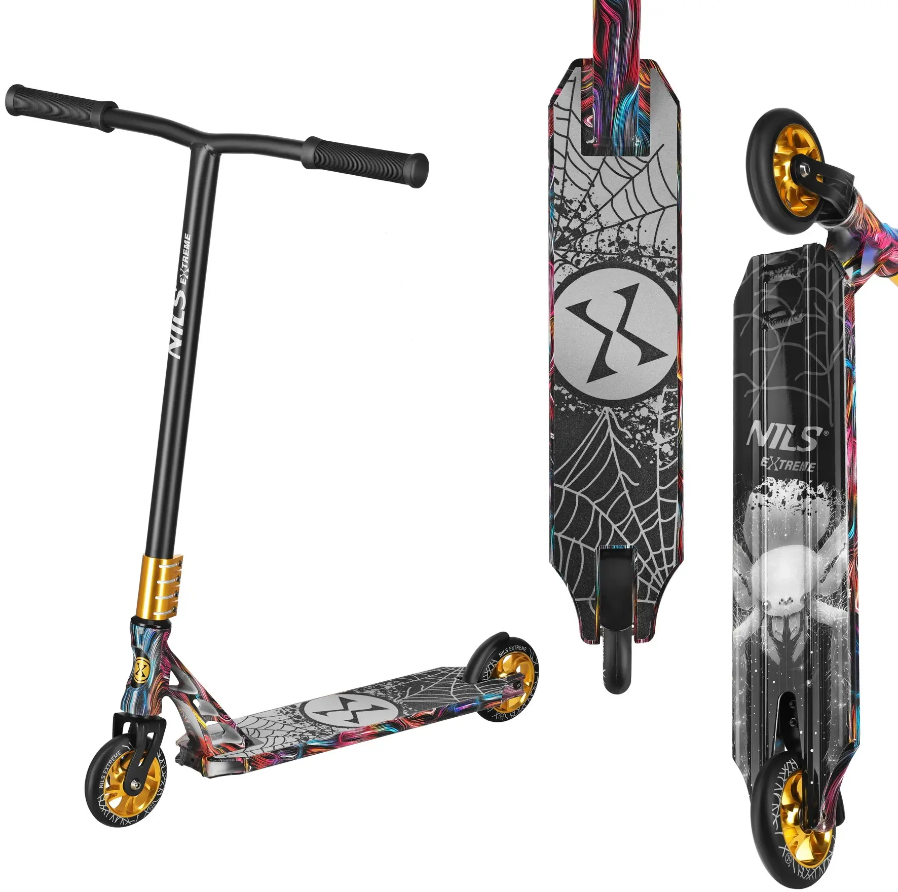 Самокат Nils Extreme HS221 Spider (Black/Gold) - 3