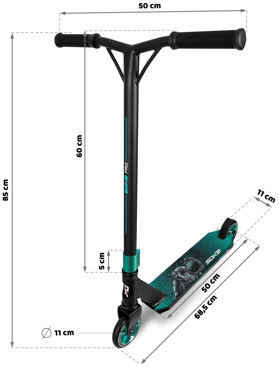 Trotineta Soke Pro 1523-801209 (Turquoise) - 6