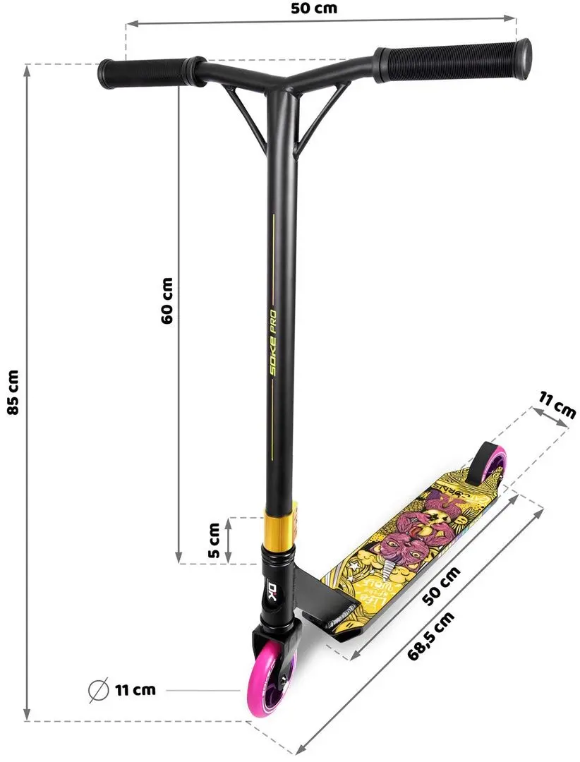 Самокат Soke Pro (Black/Yellow)