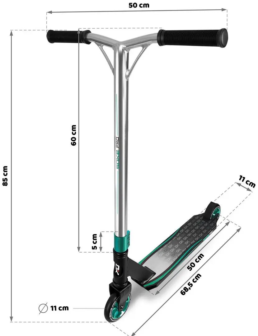 Trotineta Soke Pro (Silver/Turquoise)