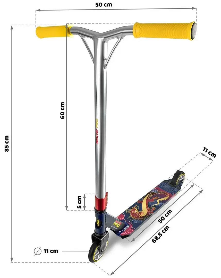 Самокат Soke Pro (Yellow/Navy Blue)