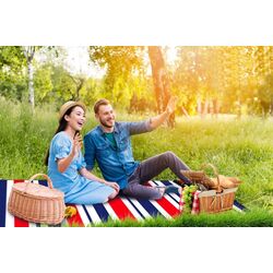 Patura pentru picnic Carruzzo L19C 200x200cm (Blue/Red) Thumb