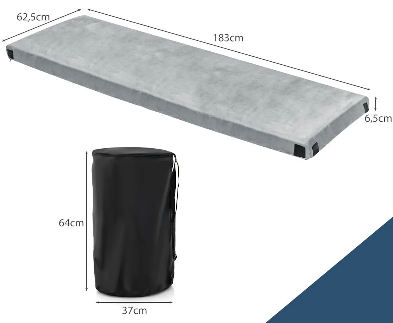 Туристический коврик Costway NP10728GR (Grey)