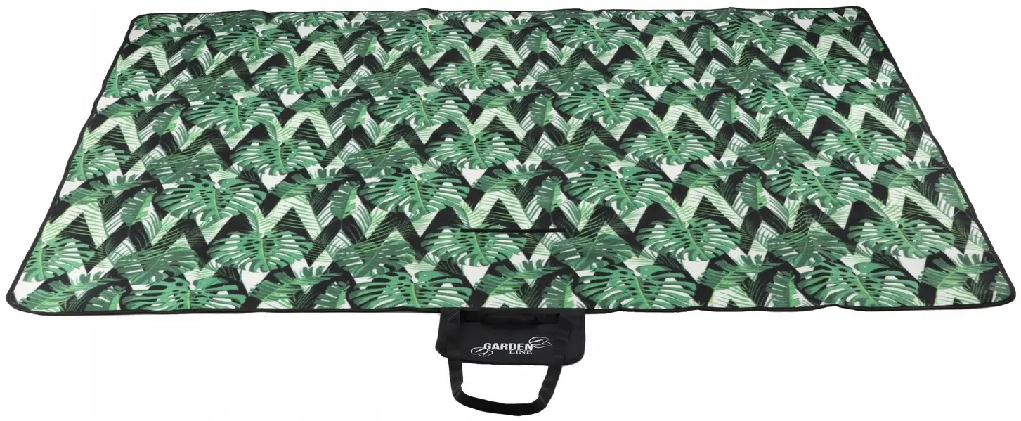 Patura pentru picnic GardenLine Monstera 5769 (Green/Black) - 2