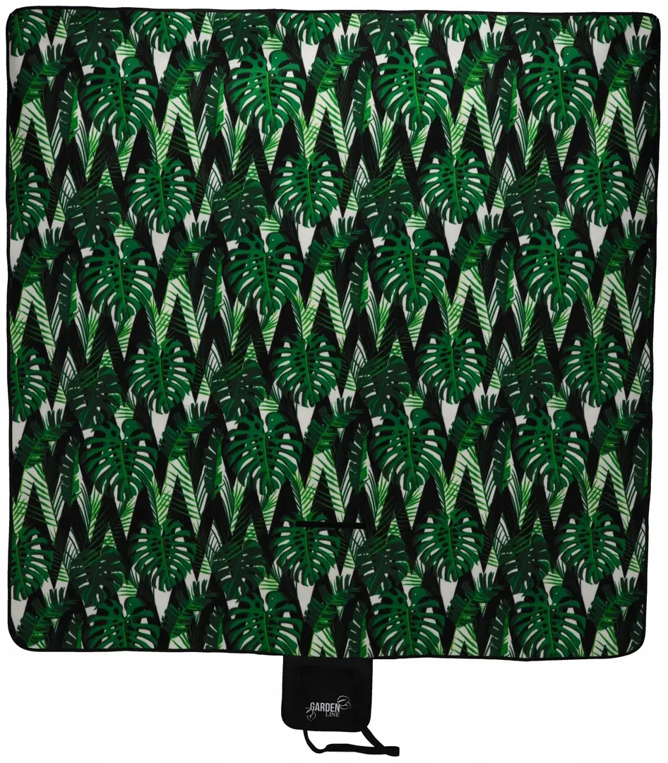 Patura pentru picnic GardenLine Monstera 5769 (Green/Black)