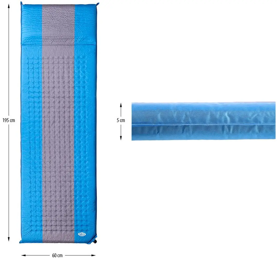Самонадувающийся коврик Nils Camp NC4340 (Blue/Gray)
