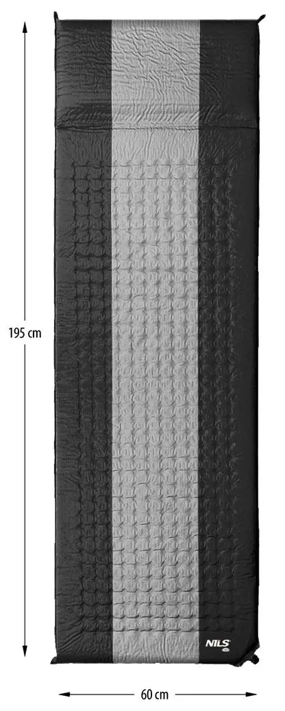 Самонадувающийся коврик Nils Camp NC4340 (Grey/Black)
