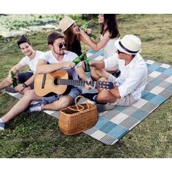Patura pentru picnic Trizand 21077 200x200cm (Grey/Blue) Thumb