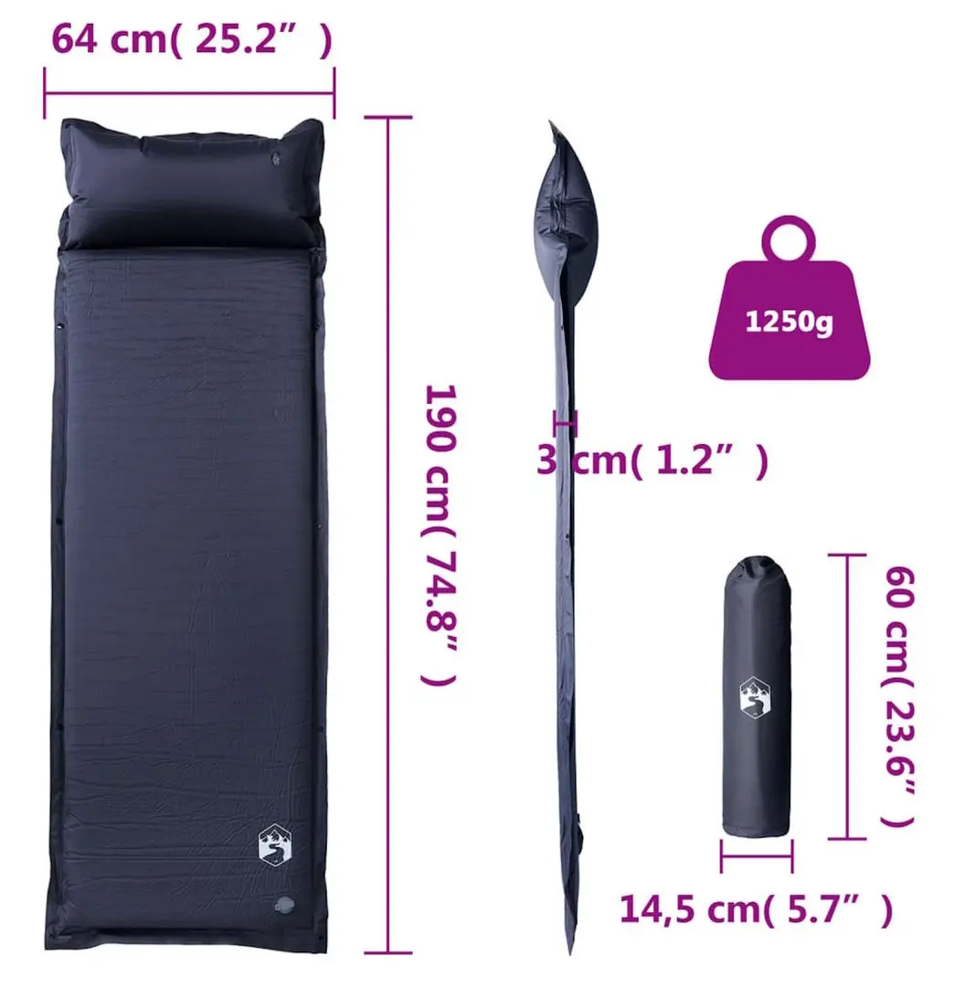 Saltea gonflabila VidaXL 4007123 (Grey)