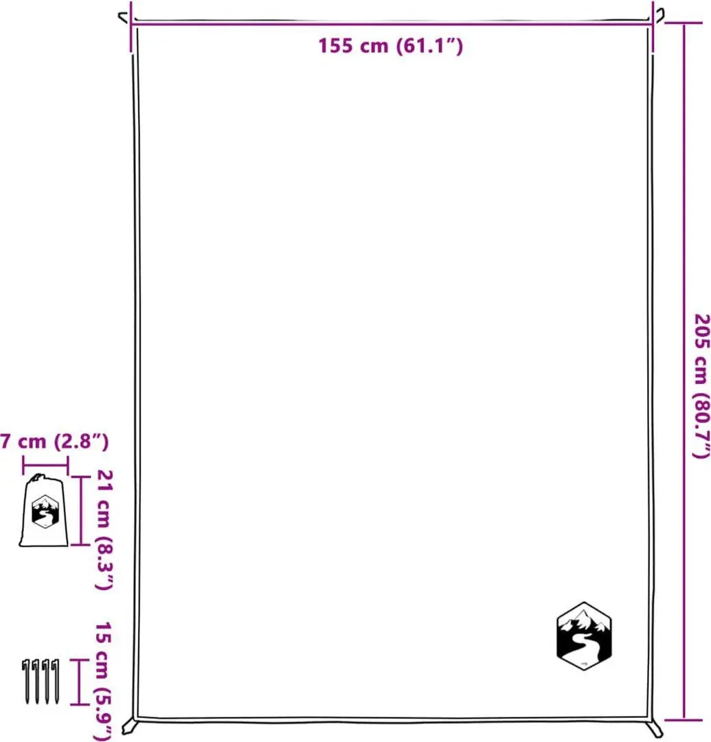 Одеяло для пикника VidaXL 4004201 205x155cm (Blue)