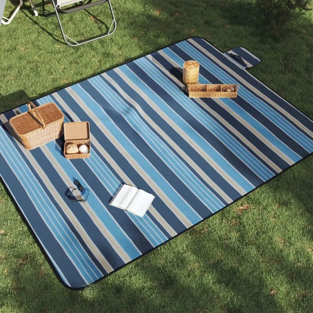 Patura pentru picnic VidaXL 4004206 200x150cm (Blue/White)