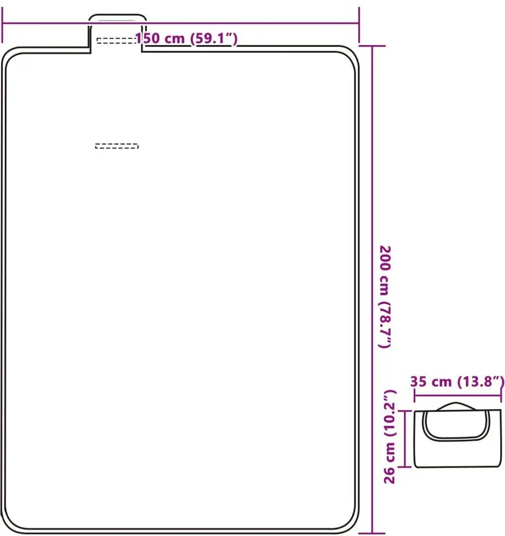 Patura pentru picnic VidaXL 4004206 200x150cm (Blue/White)