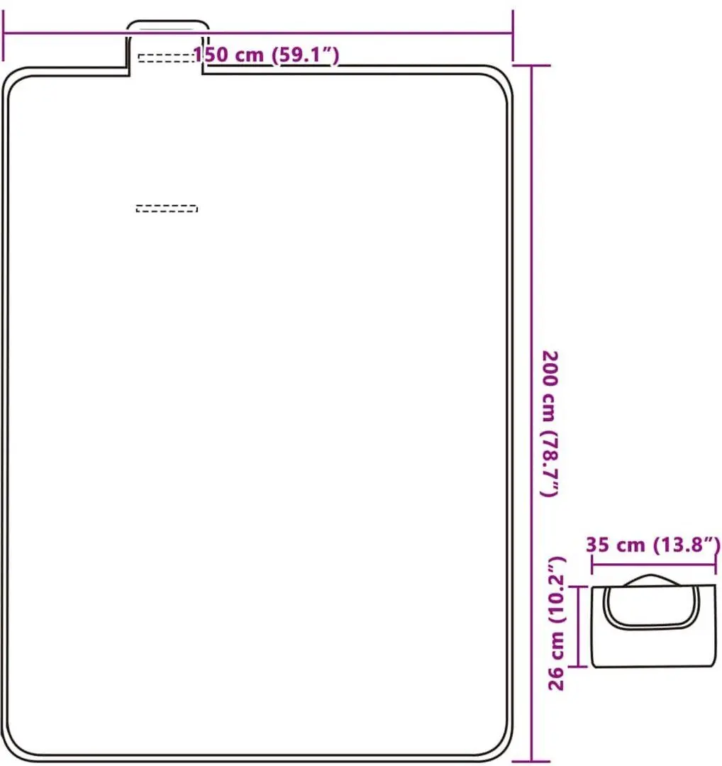 Одеяло для пикника VidaXL 4004207 200x150cm (Red/Blue)