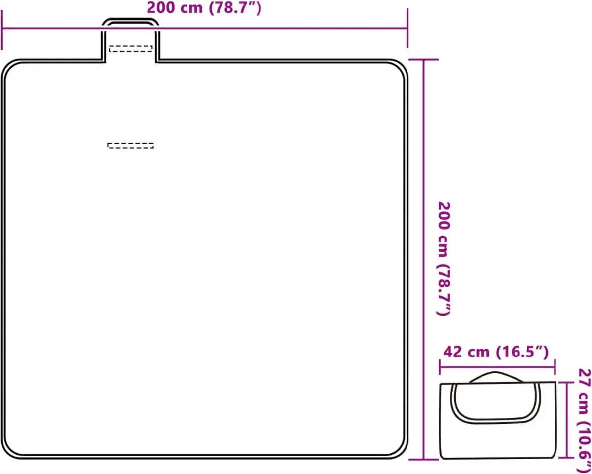 Одеяло для пикника VidaXL 4004208 200x200cm (Blue)