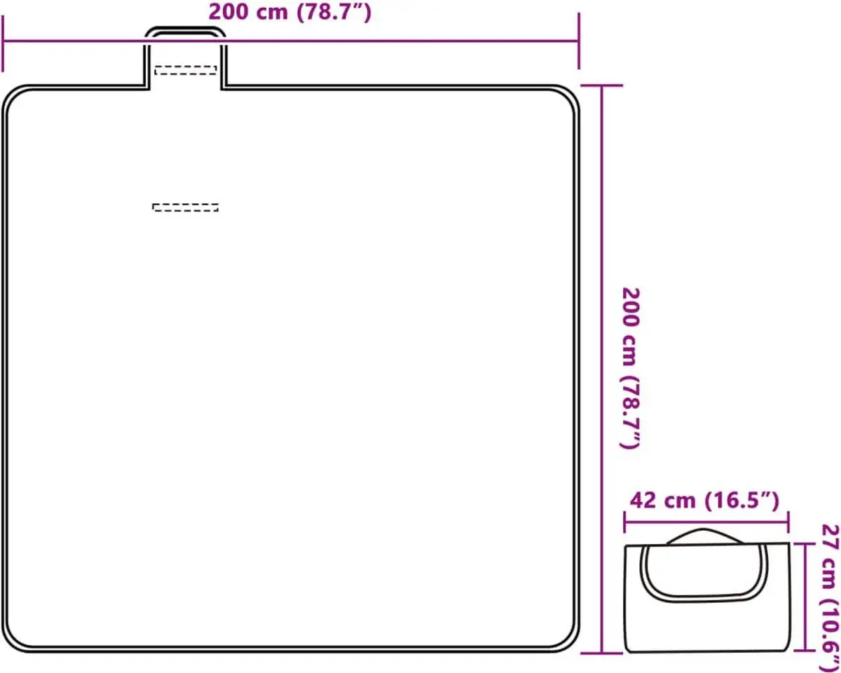 Одеяло для пикника VidaXL 4004210 200x200cm (Dark Blue)