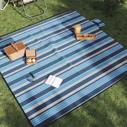 Одеяло для пикника VidaXL 4004211 200x200cm (Blue/White) Thumb