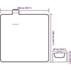 Одеяло для пикника VidaXL 4004211 200x200cm (Blue/White) Thumb