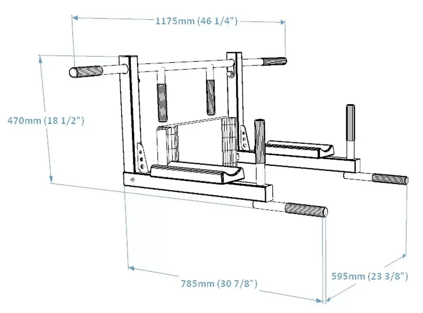 Турник-брусья настенный 2в1 Bench D8 (Black) - 5
