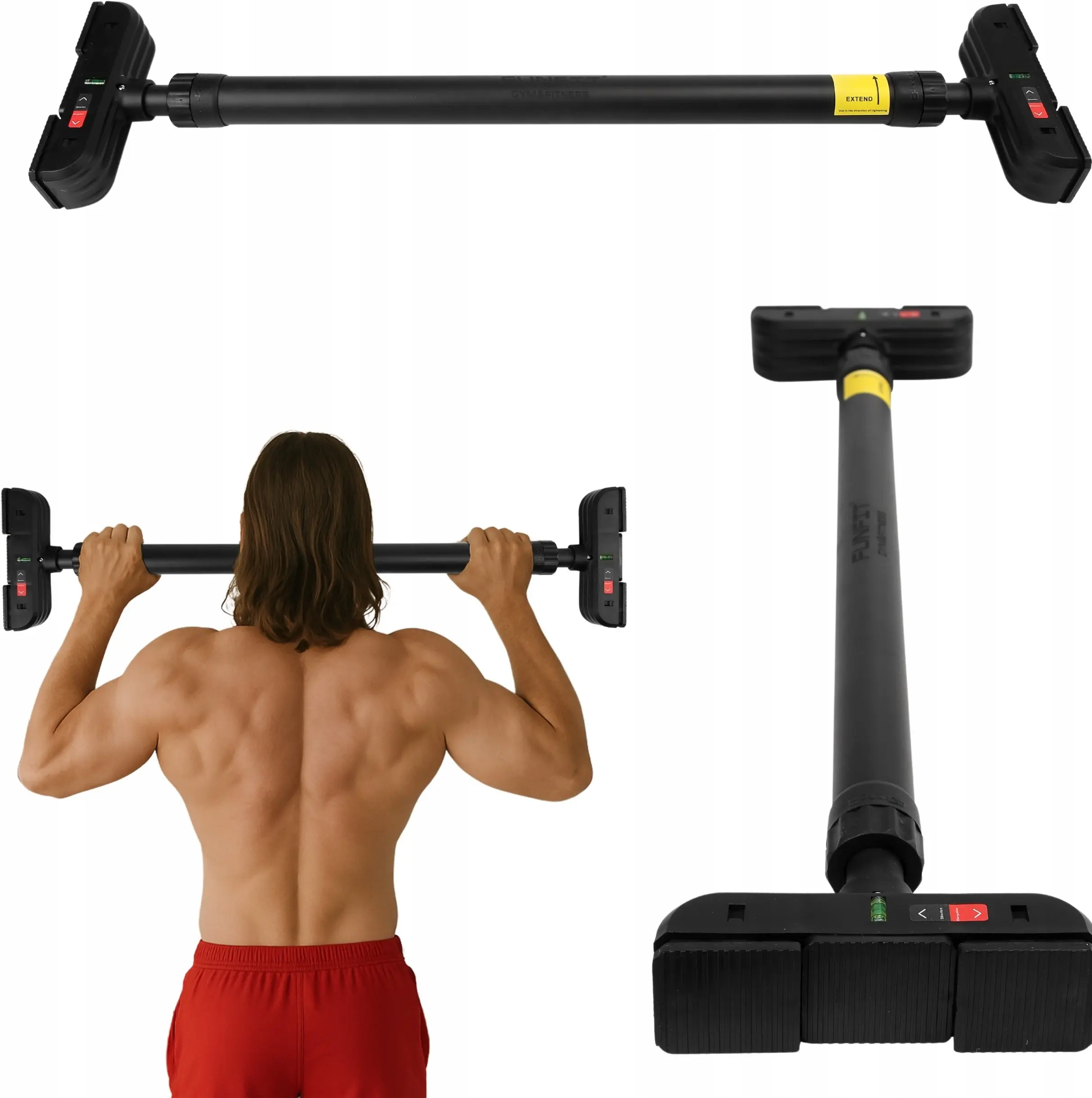 Bara de tractiuni pentru usa FunFit Gym&Fitness 4591 (Black) - 9