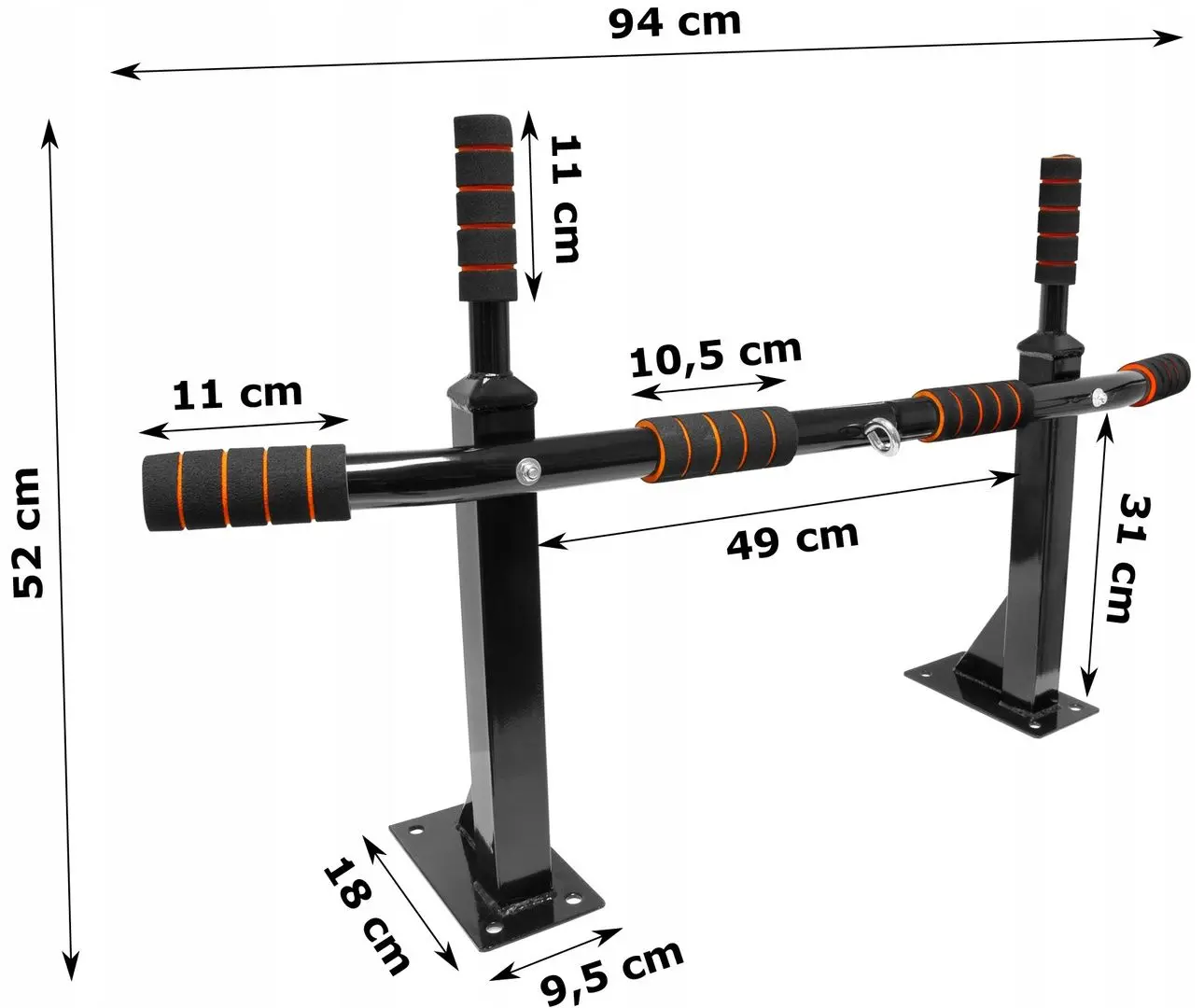 Bară orizontală de perete Gotel D2A (Black/Red)