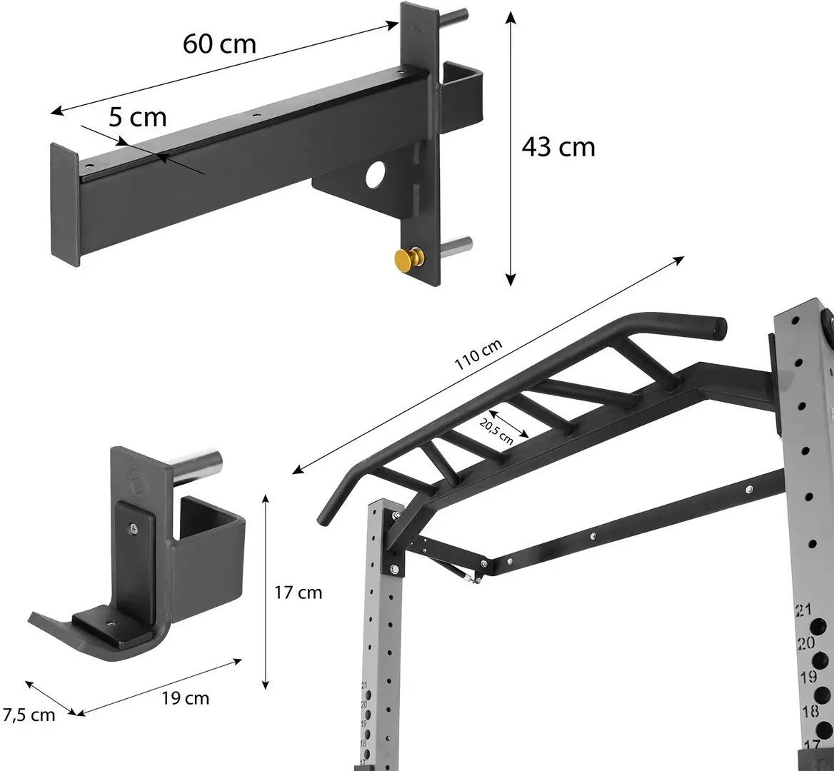 Bară tracțiuni multifuncțională HMS KLT23 (Silver)