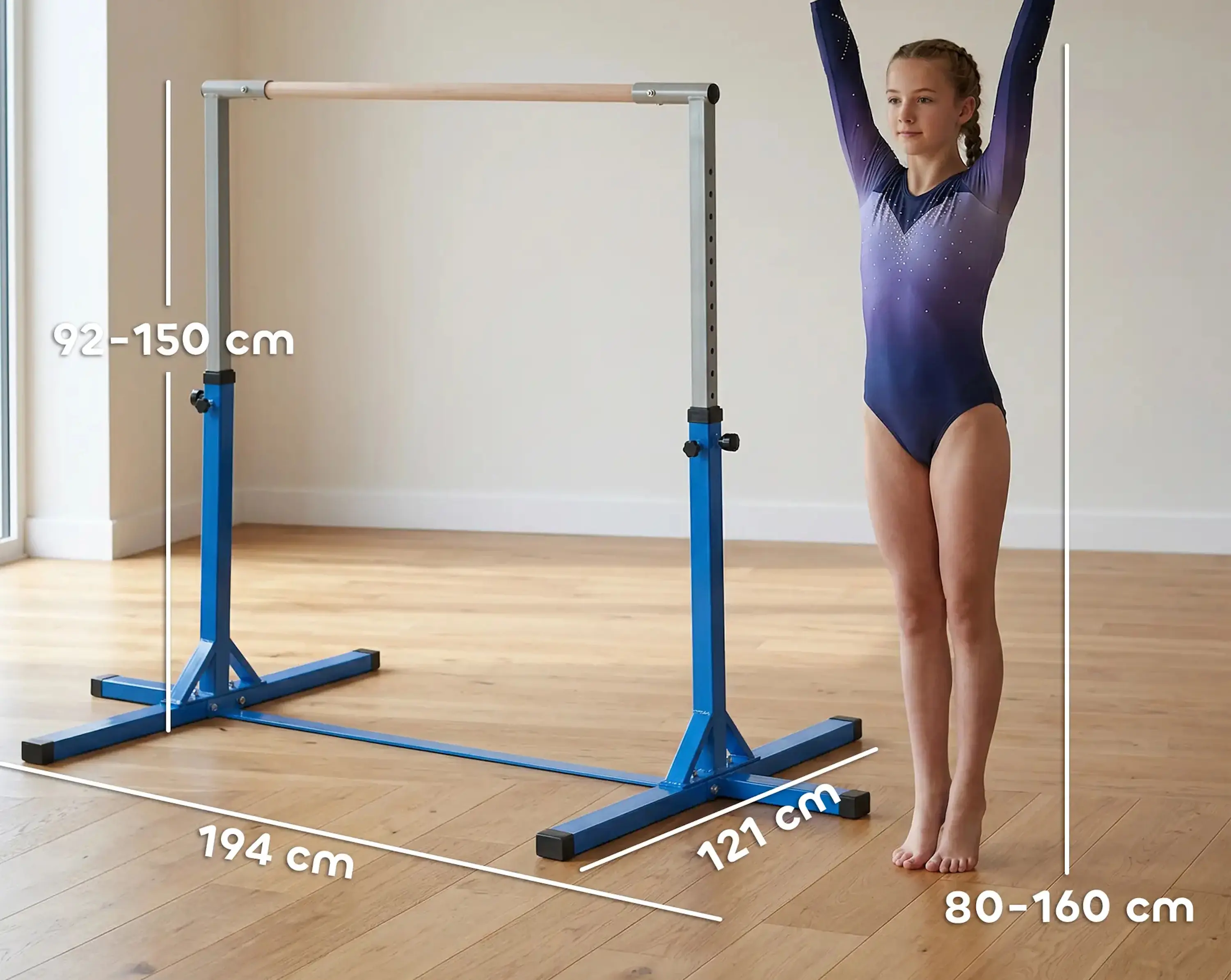 Bare paralele de gimnastica Homcom A91-099BU (Blue) - 6