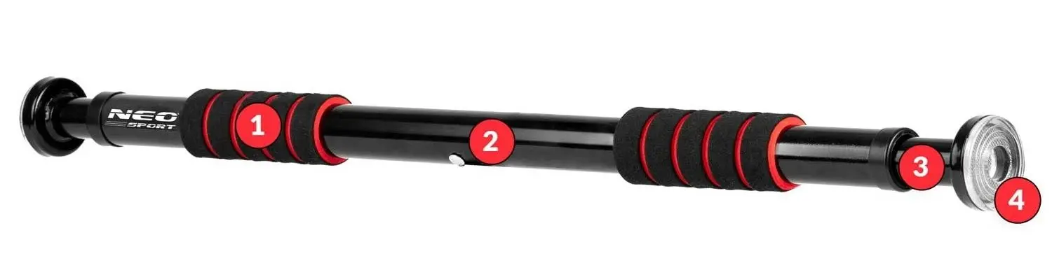 Bara de tractiuni pentru usa Neo-Sport NS-310 (Black/Red) - 3