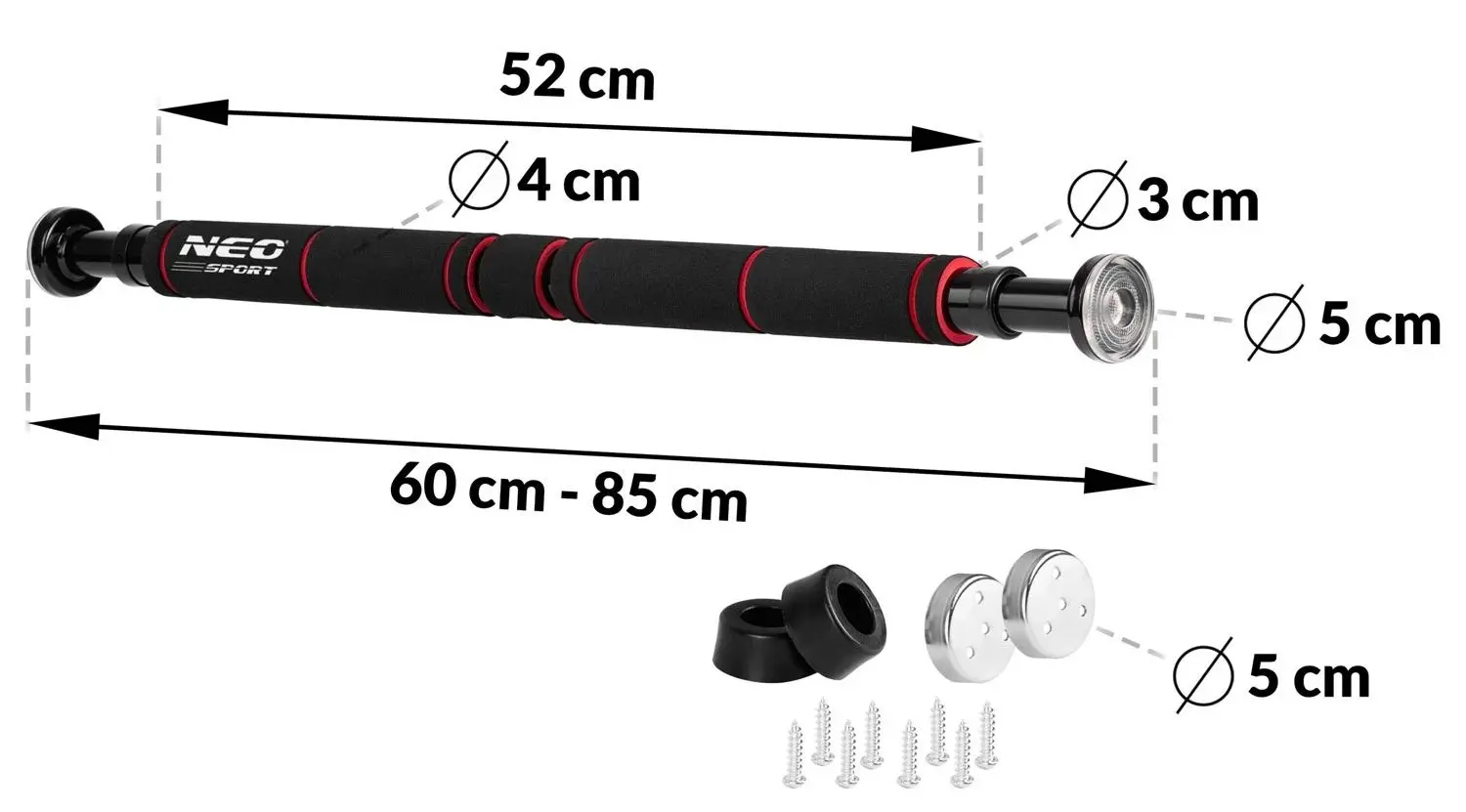 Турник дверной Neo-Sport NS-311 (Black/Red) - 7
