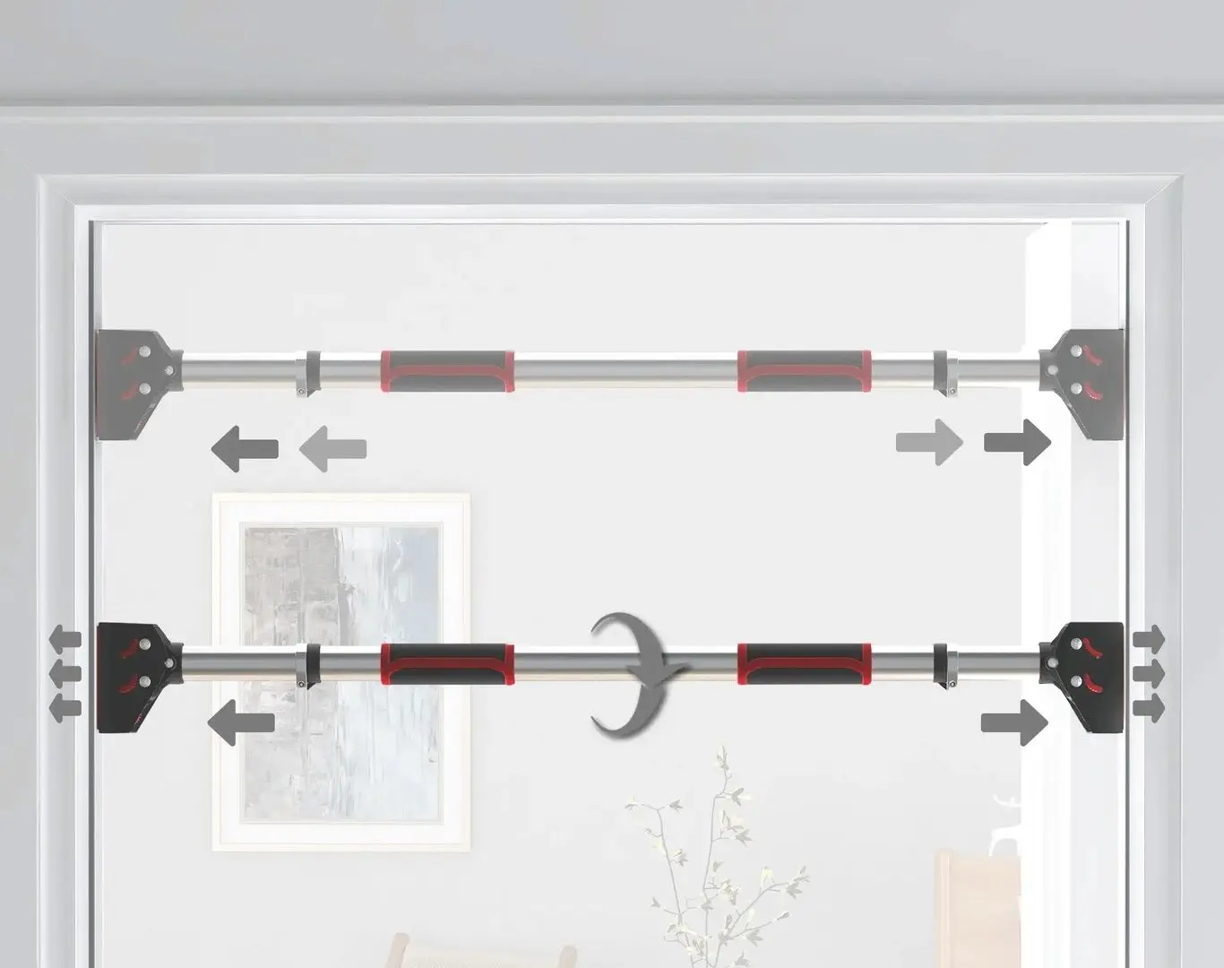 Турник дверной SportNow A91-352V00BK (Black/Red)