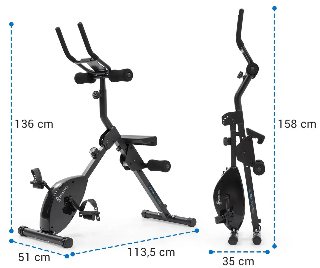 Велотренажер 3в1 Capital Sports Azura Fusion (Black) - 8