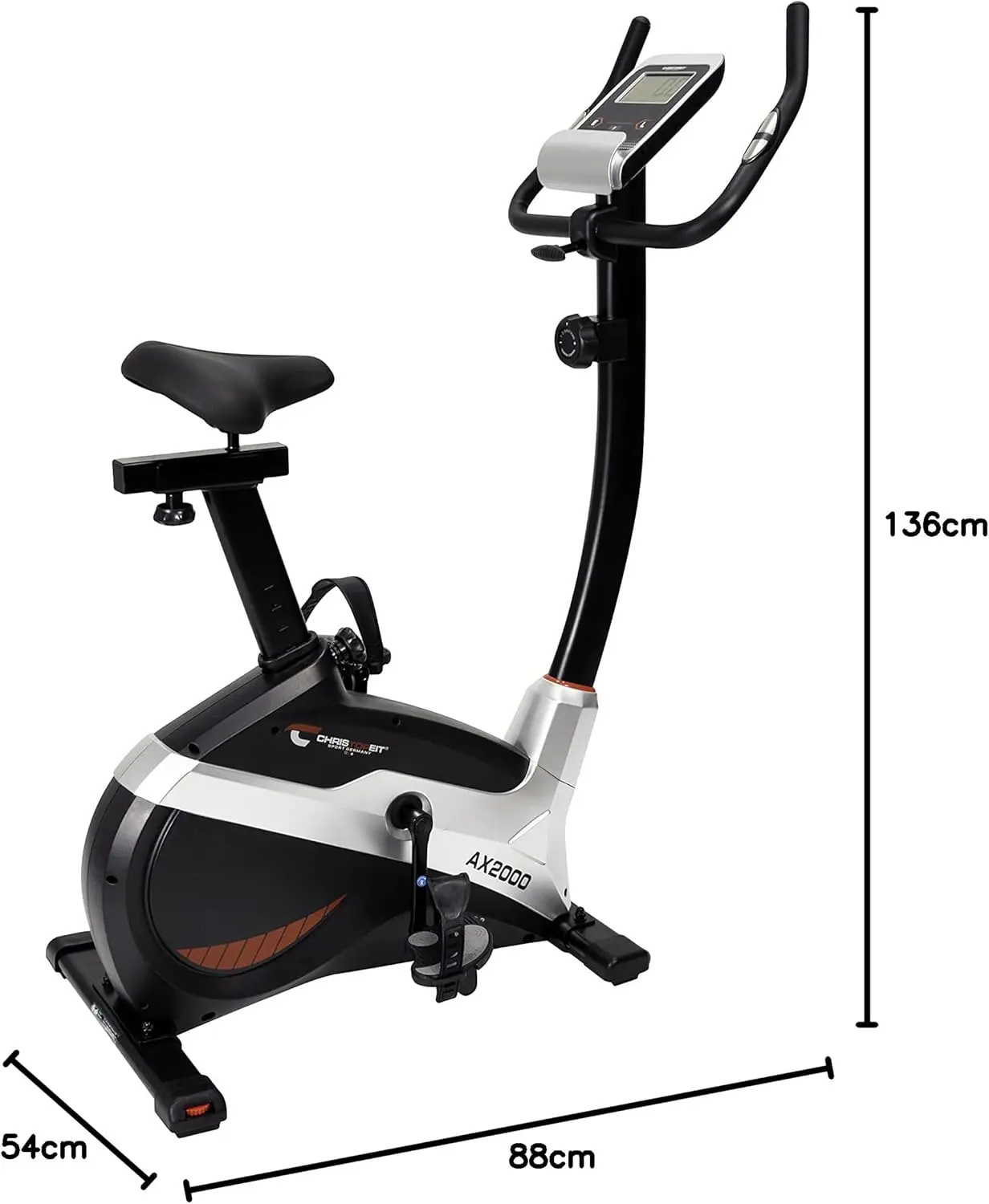 Bicicleta fitness Christopeit Sport AX 2000 (Silver/Black)
