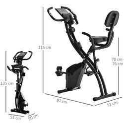 Bicicleta fitness Homcom A90-196 (Black) Thumb