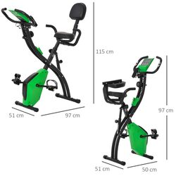 Bicicleta fitness Homcom A90-196GN (Black/Green) Thumb