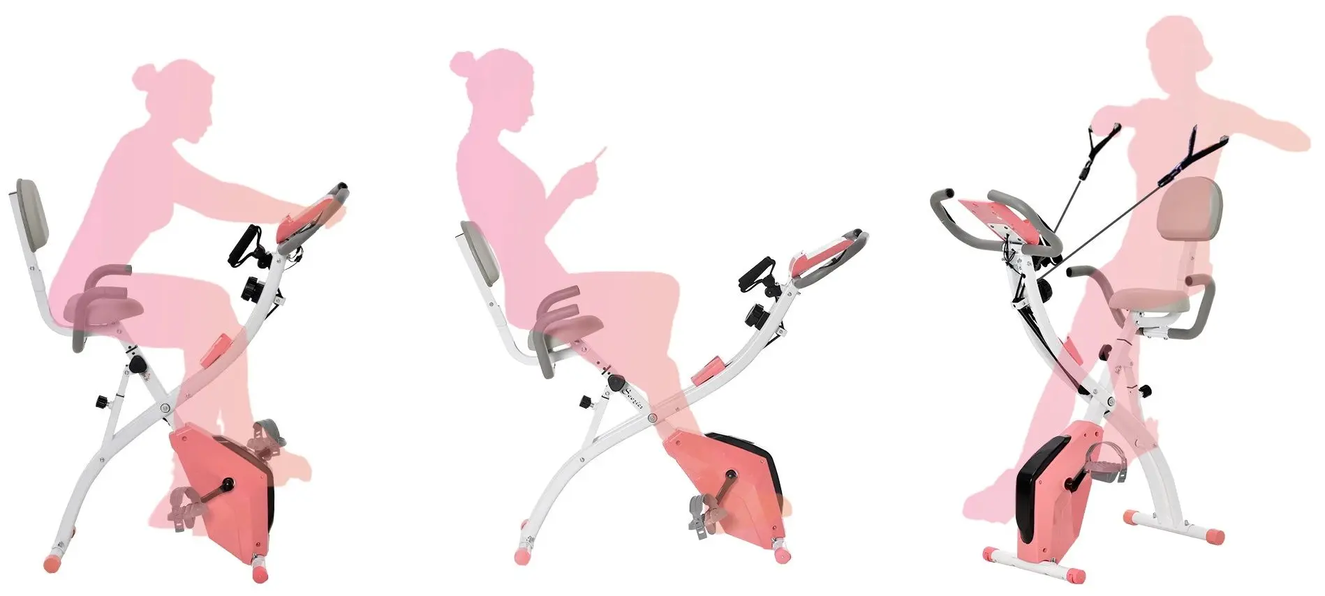 Велотренажер Homcom A90-196PK (White/Pink)