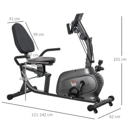 Bicicleta fitness Homcom A90-231 (Black/Grey) Thumb
